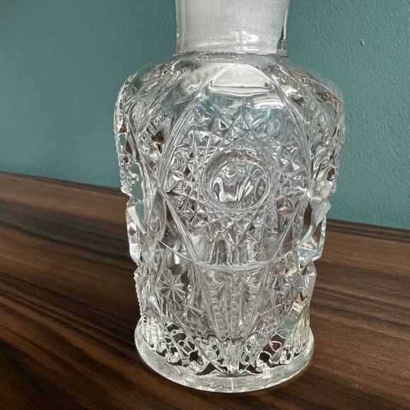 Antique 1915 Perfume Bottle Decanter Cut & Etched Glass Martec Mekee Brothers - Picture 4 of 16